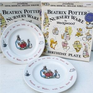 Beatrix Potter Nursery Ware by Wedgwood Birthday Plate 1984 In Original Box